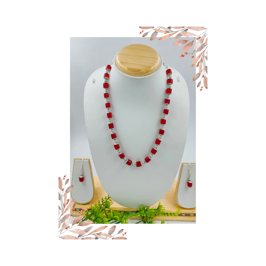 Elegant Drop shape Glass Beads Necklace Set