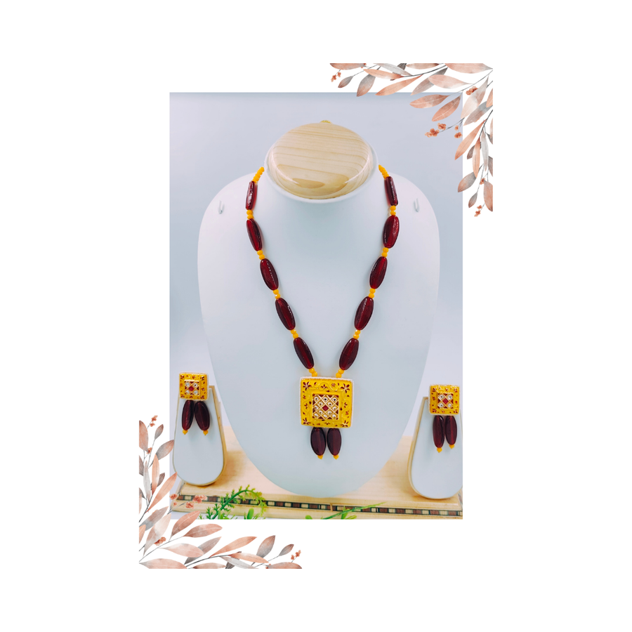 Elegant Glass Beads Necklace Set