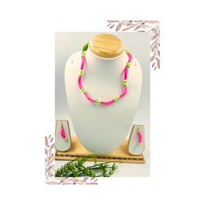 Elegant Pipe shape Glass Beads Necklace Set