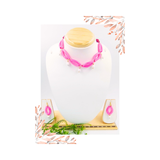 Elegant Pipe shape Glass Beads Necklace Set