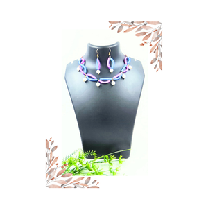 Elegant Pipe shape Glass Beads Necklace Set