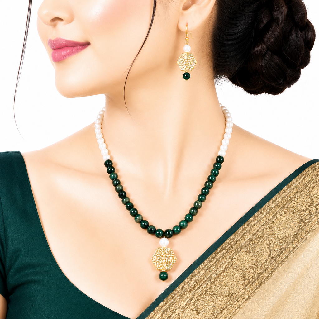 Elegant Glass Beads Necklace Set