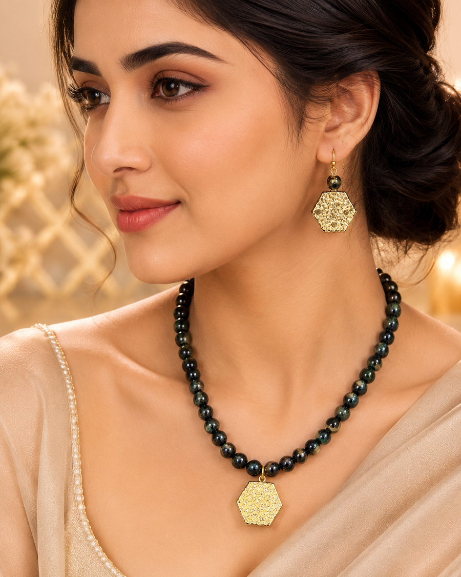 Elegant Glass Beads Necklace Set