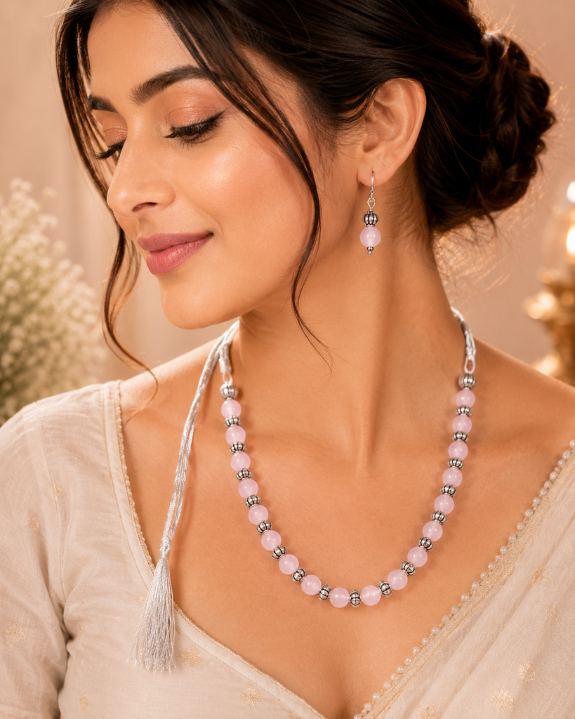 Elegant Glass Beads Necklace Set